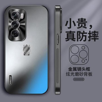 適用opporeno12手機殼新款reno12pro炫金磨砂外殼全包防摔男女防氧防指紋pro+商務創意簡約時尚高級保護套