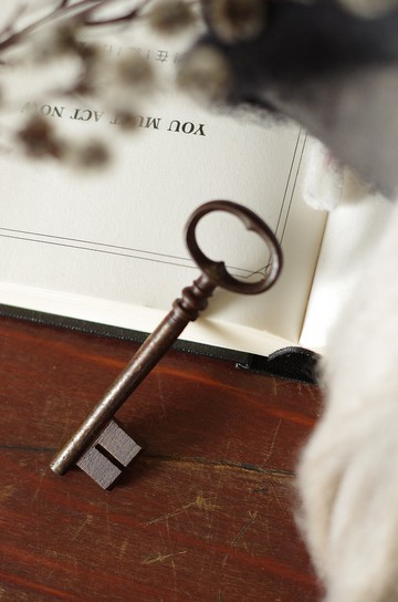 少見法國鐵製老鑰匙 鑰匙圈 項鍊墜子 W380