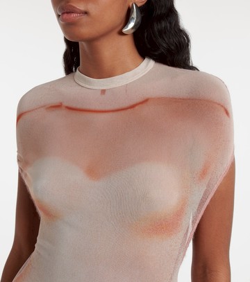 Jean Paul Gaultier Le Classique printed mesh maxi dress