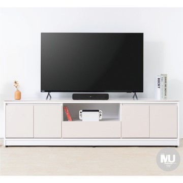 沐家具 mufurniture Yafonling 奶油風6尺電視櫃(含岩板)/客廳/置物櫃