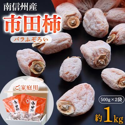 ふるさと納税 飯田市 市田柿(バラふぞろい)約1kg(500gパック×2袋)