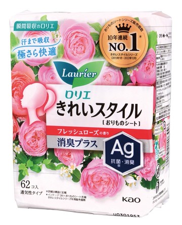 Laurier Ag銀離子消臭護墊(清新玫瑰)62入