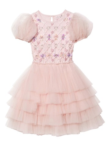 Tutu Du Monde - Floral Lattice tulle dress - kids - Cotton/Nylon - 8-9 - Pink