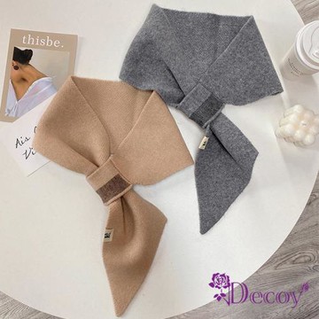 【Decoy】幾何小耳朵＊交叉懶人保暖圍巾 多色可選