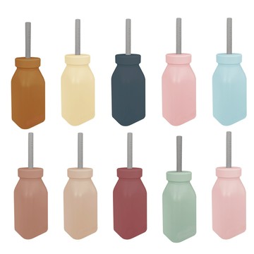 土耳其【minikoioi】矽膠牛奶瓶 兒童吸管水瓶 吸管水杯 食品級矽膠 (多色可選)