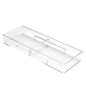 可調節分隔收納盒 環保PET材質  41 x 15 x 5.3cm  透明色  1個