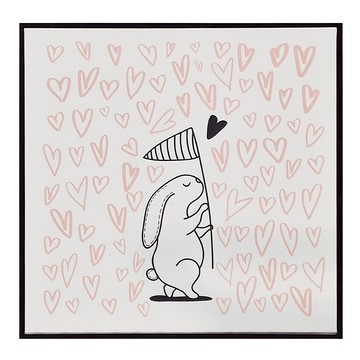 Bunny love Catch you 壁畫  60 x 60cm  黑框