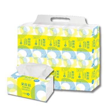 DORARA朵拉拉 極致棉柔抽取式花紙衛生紙100抽10包10袋/箱X2