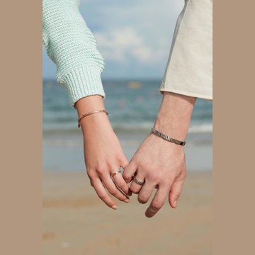 agnes b.女裝 簡約不銹鋼情侶戒指(玫瑰金色)