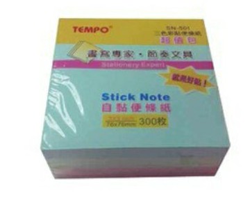 節奏牌 TEMPO SN-501 自黏便條紙超值包(3色) 300枚【APP滿額下單4%點數(單一帳號最高1000點)】7/31止