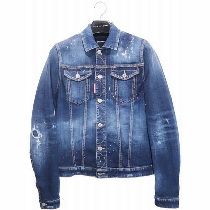 Dsquared2 Dark Pink Spray Classic Denim Jacket With Acid Glam Print ディースクエアード メンズ ジャケット アウター Mens メンズ サイズ48 新商品 通販 Lineポイント最大0 5 Get Lineショッピング