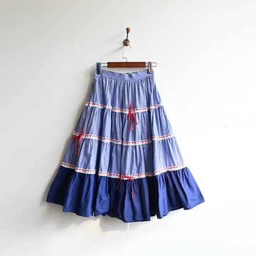 【蛋植物古著】冰山紅點高腰蛋糕古著裙