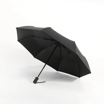 自動折傘 《黑膠雨傘》阻擋艷陽 自動傘 晴雨兩用 一鍵自動開收 摺疊傘 折傘 (經典黑)