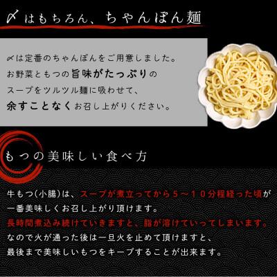 ふるさと納税 大川市 味付きもつ鍋セット 10人前(もつ1000g) 濃縮醤油スープ(大川市)