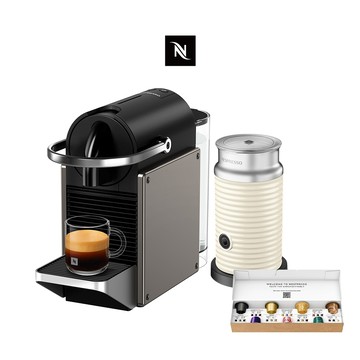 【Nespresso】膠囊咖啡機 Pixie (三色任選) Aeroccino3奶泡機組合 (贈咖啡組)