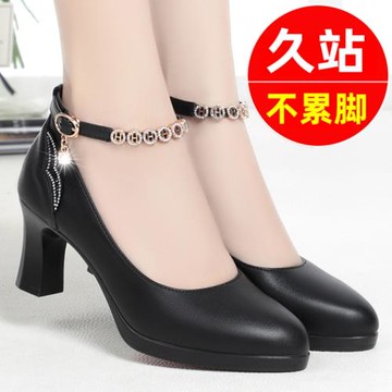 軟底模特T臺走秀單鞋一字扣帶