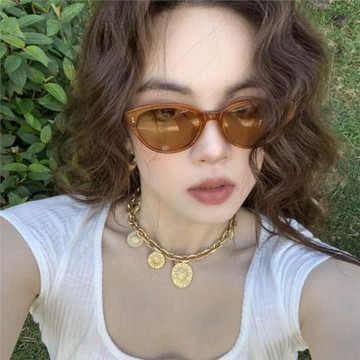 新款板材復古貓眼墨鏡女紫外線偏光太陽眼鏡男可配近視度數8060