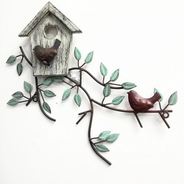 美式鐵藝牆面裝飾掛件復古花園牆飾戶外陽臺牆上壁掛民宿牆壁掛飾 99購物節