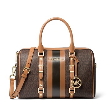 精選★MICHAEL KORS Bedford Travel 中號徽標條紋挎包女士斜挎包 30F9G07S6B   ~【購物節★菲尼斯 國際精品3折起 春夏新品 換季下殺】
