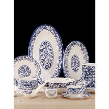 貝鑫 青花瓷陶瓷餐具套裝 家用 組合創意家用碗碟套裝自由組合