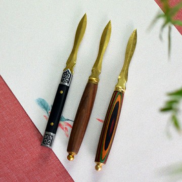 手工普洱茶刀茶針專用高級配件大馬士革黑茶磚茶翹茶刀開拆起茶餅