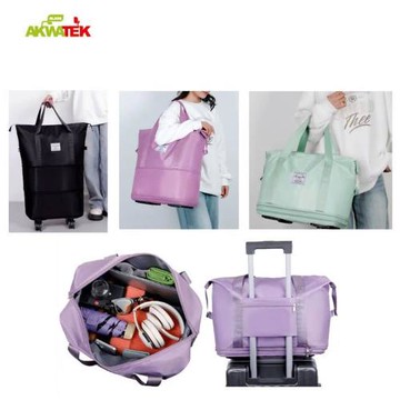 AKWATEK 拖輪三層折疊可套拉桿防潑水手提袋(顏色隨機出貨) AK-08144