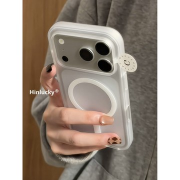 極簡白色透明磁吸適用蘋果17手機殼iphone18promax磨砂IMD15新款女17pro防摔保護套16獨特超好看