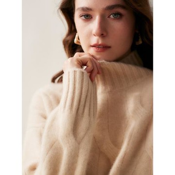 鄂爾多斯高領重磅軟糯山羊絨衫