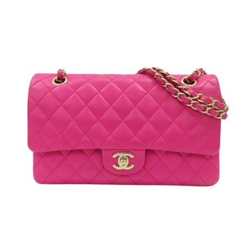 【二手名牌BRAND OFF】CHANEL 香奈兒 粉色羊皮 COCO 25 鍊帶肩背包 染色 A01112