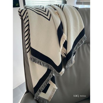 ins北歐簡約黑白條紋雙面圍巾冬季加厚保暖披肩毯子大方巾女秋冬