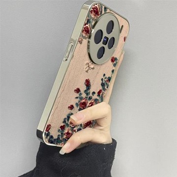 油畫玫瑰適用vivox200pro手機殼女新款x100保護套高級感x90復古80小眾70輕奢ultra軟硅膠mini全包防摔外殼por