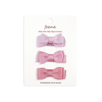 Feena - No.37蝴蝶結髮夾-粉