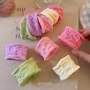 🔥臺灣出貨🔥發圈 頭繩 發繩 高彈力加寬發圈 高顏值無接縫加粗發繩 提花面膜耐用發圈 新款馬尾頭繩 奶油色發繩