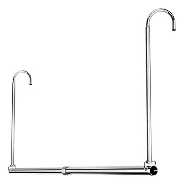 德利生活 吊掛式曬衣桿 免打孔不鏽鋼  80~160cm  銀色