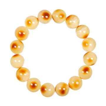 【正佳珠寶】蜜蠟琥珀 頂級滿蜜巧色紅皮 12.8-13.3mm 蜜蠟手珠