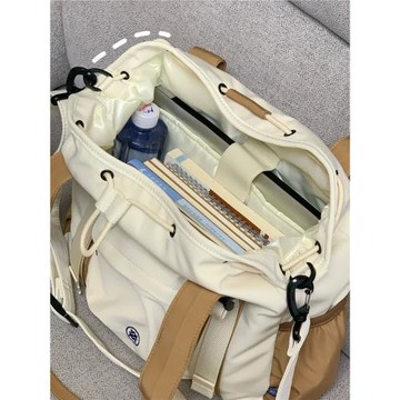 早八通勤包女大容量大學生單肩斜挎美式日常輕便休閑包復古托特包