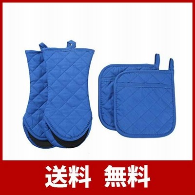 鍋つかみ 鍋敷き 耐熱 シリコン 耐熱鍋つかみ なべつかみ やけど防止 コットンミトン オーブンミトン 耐高温180°防寒-30°両手分 バーベキュー