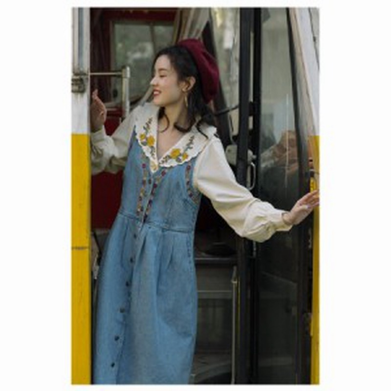 デニムワンピース コーデ 40代 民族風 ノースリーブ 刺繍 ボヘミアンワンピース レトロ オリジナル チャイナ 綿 ドレス デニムスカート 通販 Lineポイント最大1 0 Get Lineショッピング