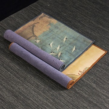 高檔強吸水茶巾彩繪禪意養壺茶布家用抹布擦桌面水滴干泡茶墊配件