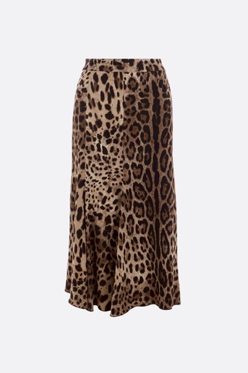 DOLCE & GABBANA Leopard printed cady round skirt Woman