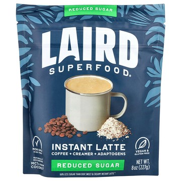Laird Superfood, 速溶拿鐵，咖啡 + 奶精 + 適應原，低糖，8 盎司（227 克）