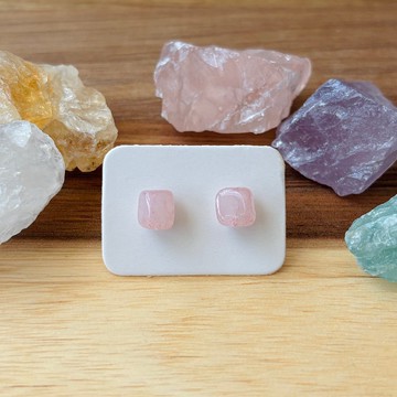 石光-天然礦石耳環-粉晶06