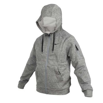NIKE 男連帽休閒外套-THERMA-FIT 上衣 休閒 DQ4831-063 麻灰黑