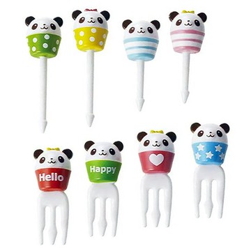 熊貓杯子造型食物叉8件組 P-3156  8支  1組