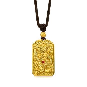 Cultural Blessings 「文化祝福」 祥龍獻珠 黃金瑪瑙項鍊_計價黃金