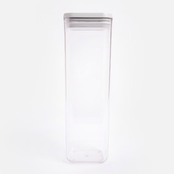 旋鈕式防潮PET密封罐2.4L 方形灰