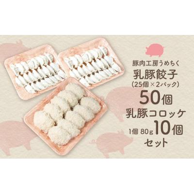 ふるさと納税 福智町 乳豚 餃子50個コロッケ10個セット