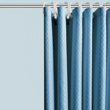 Couselect 加厚防水純色華夫格浴簾  200 x 180cm  霧藍色  1個