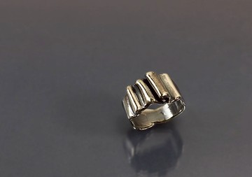 抽像系列-不規則寛水波925銀戒