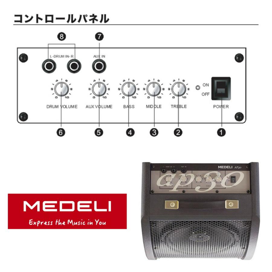 MEDELI 電子ドラム用 パーソナルモニターアンプ モニタースピーカー 30W AP30